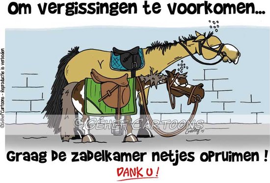 humoristische bordjes paard - Zadelkamer