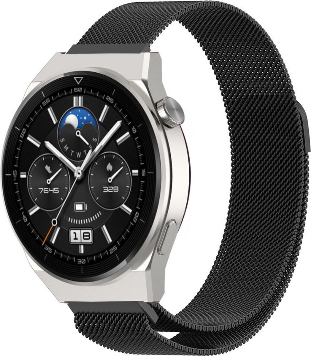 Milanees bandje - zwart, geschikt voor Garmin Vivoactive 4 en Venu 2