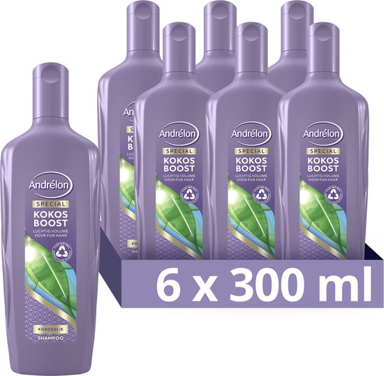 Andrélon Kokos Boost Shampoo - 6 x 300 ml - Voordeelverpakking | bol.com