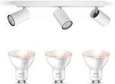 Philips myLiving Kosipo Opbouwspot - Wit - 3 Lichtpunten - Spotjes Opbouw - Incl. WiZ Gu10 gekleurd licht