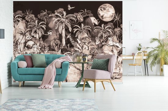 Papier Peint - Papiers Papier peint photo Enfants - Jungle - Animaux - Largeur 350 cm x Hauteur 260 cm