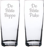 Gegraveerde bierfluitje 19cl De Bêste Pake-De Bêste Beppe