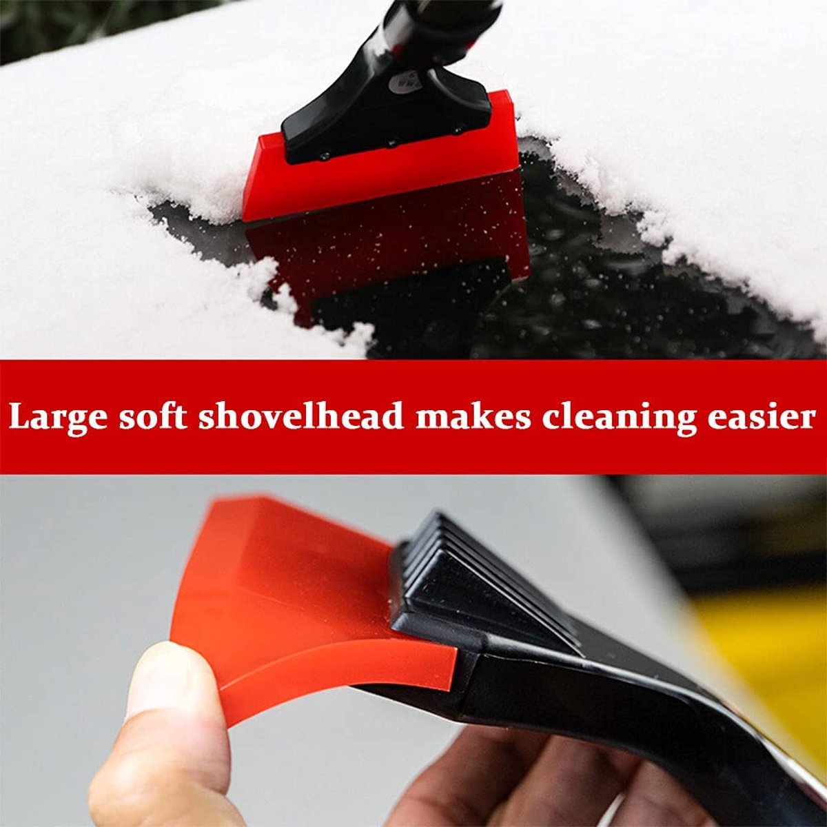 CHIKIXSON IJskrabber voor auto's, voorruit sneeuwschraper, verstelbare lengte (42-63 cm) automatische voorruit venster sneeuwverwijderaar met schuimgreep voor auto, SUV, vrachtwagen (blauw