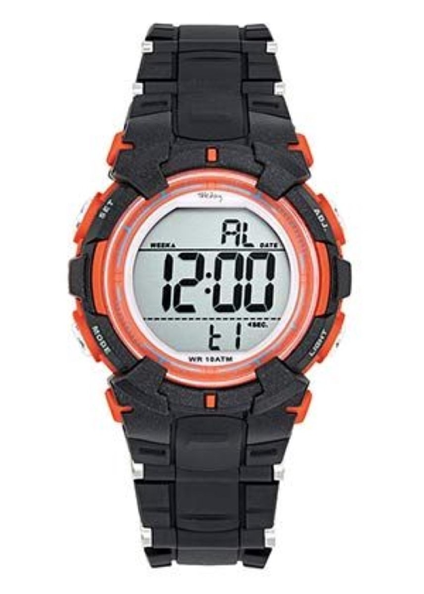 Tekday-Digitaal horloge-Zwart Silicone band-waterdicht-sporten-zwemmen-36MM-Sportief