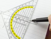 Kangaro geodriehoek - kunststof - 16cm - schaalverdeling 14cm - transparant - K-750000