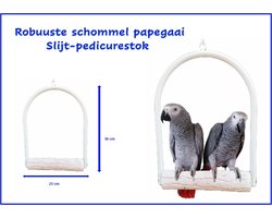 Robuuste vogel schommel met slijtstok voor Papegaaien zoals grijze roodstaart - amazone - kaketoes en kleine soorten ara's