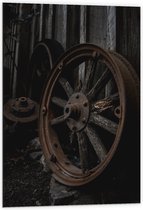 WallClassics - Dibond - Grote Veroeste Wielen - 60x90 cm Foto op Aluminium (Wanddecoratie van metaal)