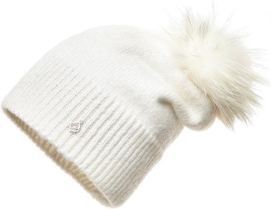 Bonnet d'hiver femme - 20% laine et pompon