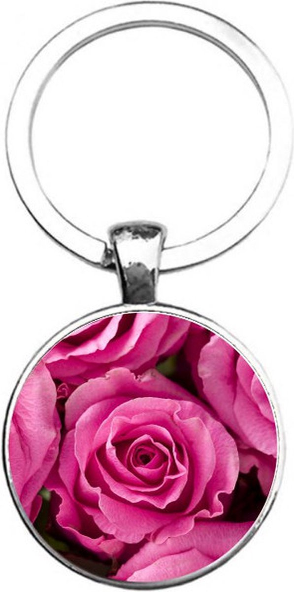 Sleutelhanger Glas - Rozen