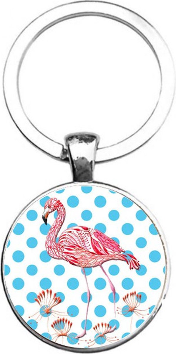 Sleutelhanger Glas - Flamingo