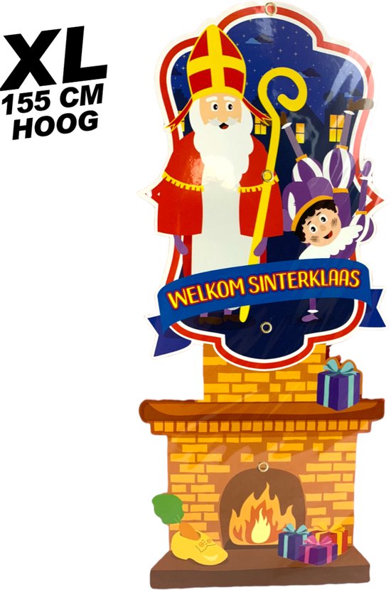 Sinterklaas Feestdecoratie XL - 65 x 155 cm groot - Welkom Sinterklaas  versiering | bol.com