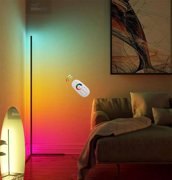 Moderne LED Vloerlamp - RGB-Licht - Met Afstandsbediening - Dimbaar - Staande  Lamp -... | bol.com