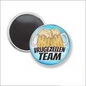 Button Met Magneet 58 MM - Vrijgezellen Team - Blauw - NIET VOOR KLEDING