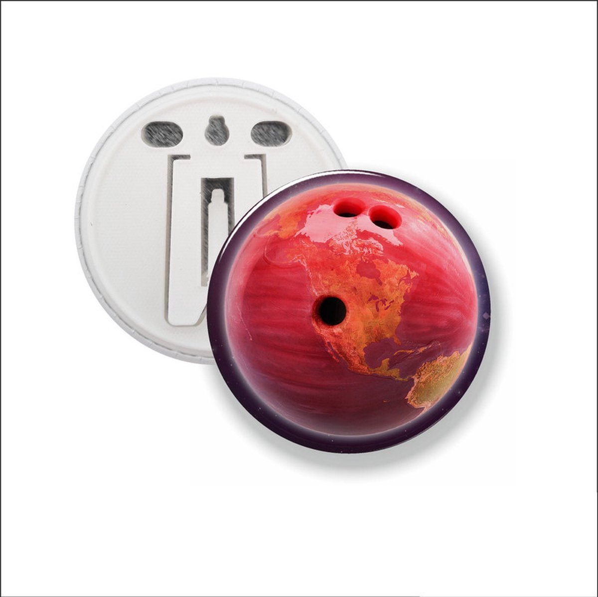 Button Met Clip - Bowlingbal