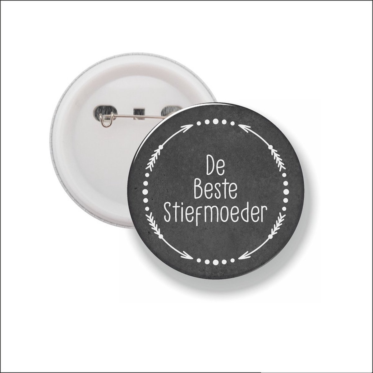 Button Met Speld 58 MM - De Beste Stiefmoeder