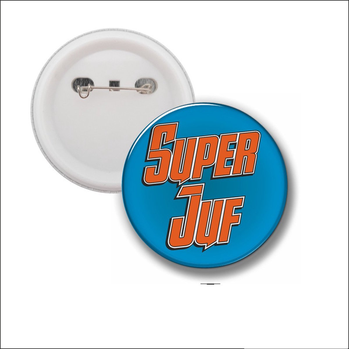 Button Met Speld 58 MM - Super Juf