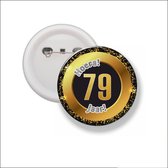 Button Met Speld 58 MM - Hoera 79 Jaar