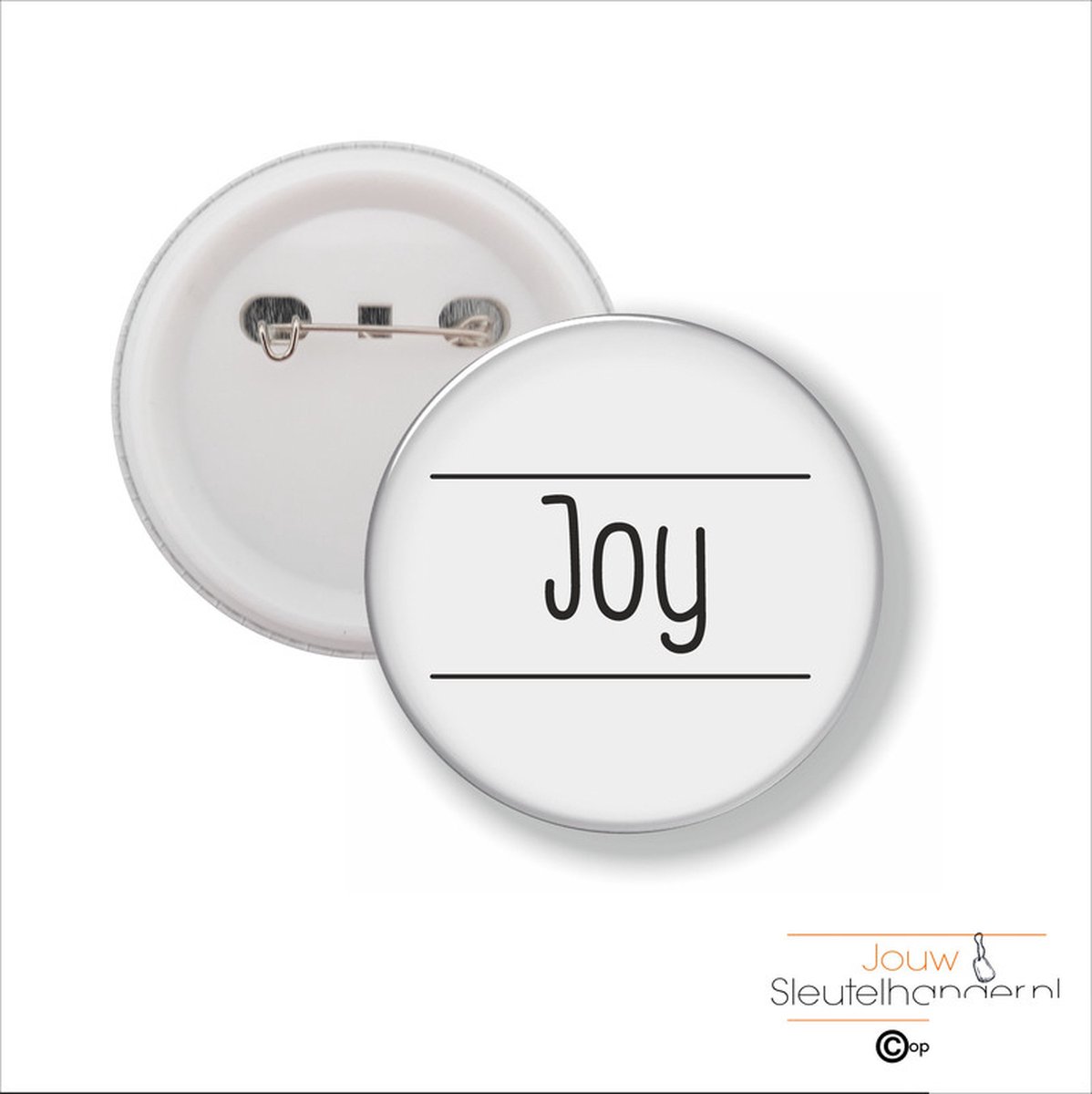 Button Met Speld 58 MM - Joy