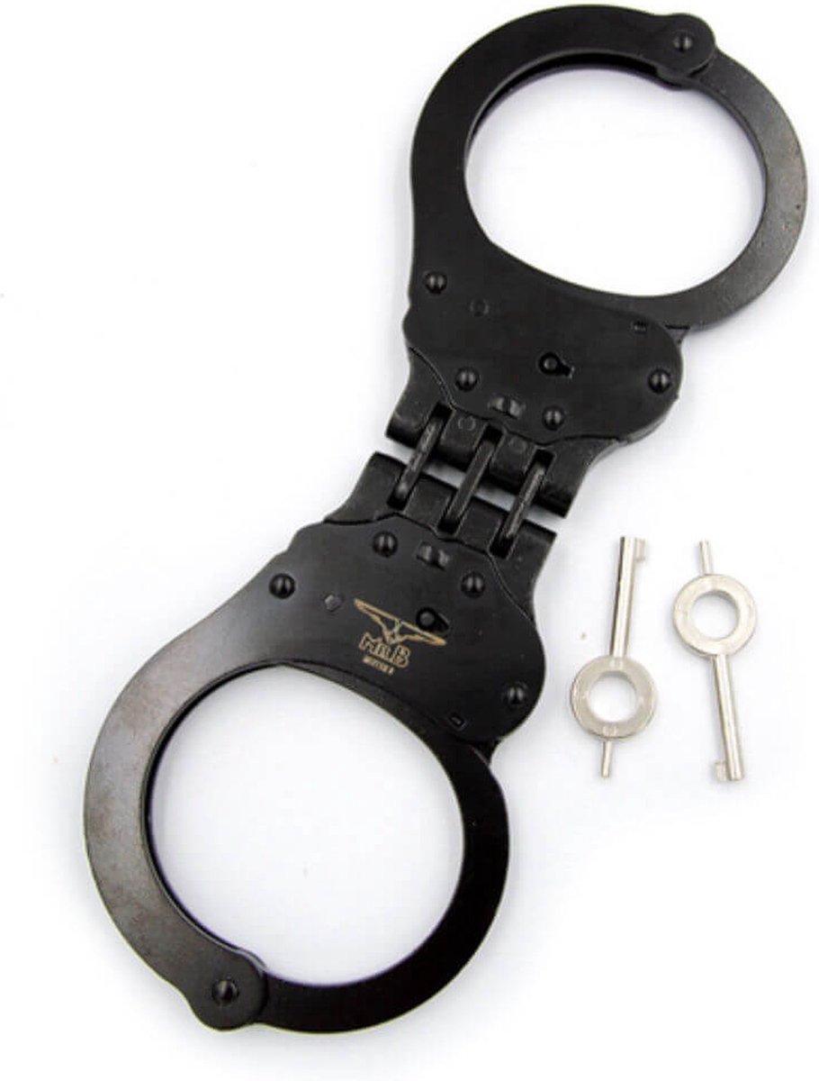 Mister B Cuffs - Scharnierende Politiehandboeien - Zwart