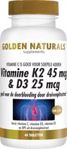 Golden Naturals Vitamine K2 45 mcg & D3 25 mcg (60 vegetarische tabletten)