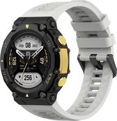 Siliconen Smartwatch bandje - Geschikt voor Amazfit T-Rex 2 siliconen bandje - lichtgrijs - Strap-it Horlogeband / Polsband / Armband