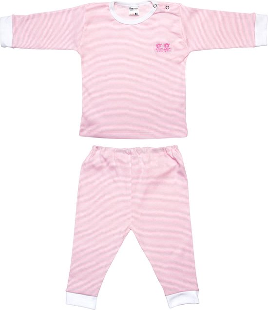 Beeren Bodywear Jongens Pyjama Stripe - Roze - Maat 74/80