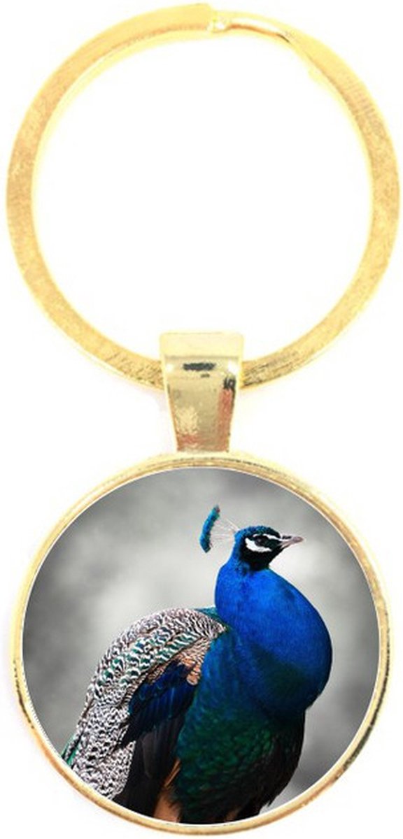 Sleutelhanger Glas - Pauw