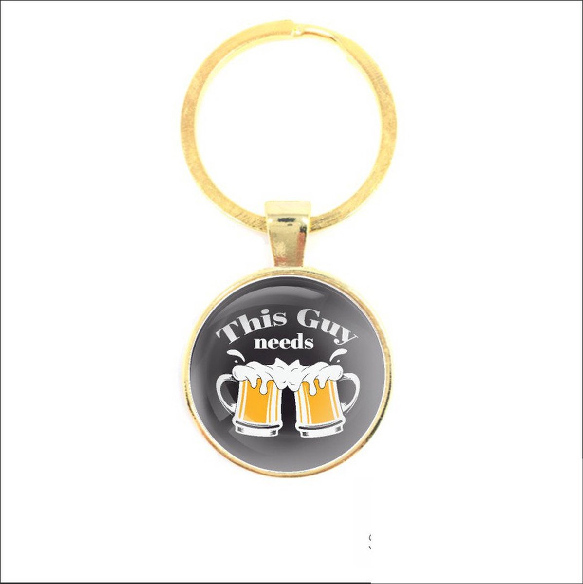 Sleutelhanger Glas - This Guy Needs Beer