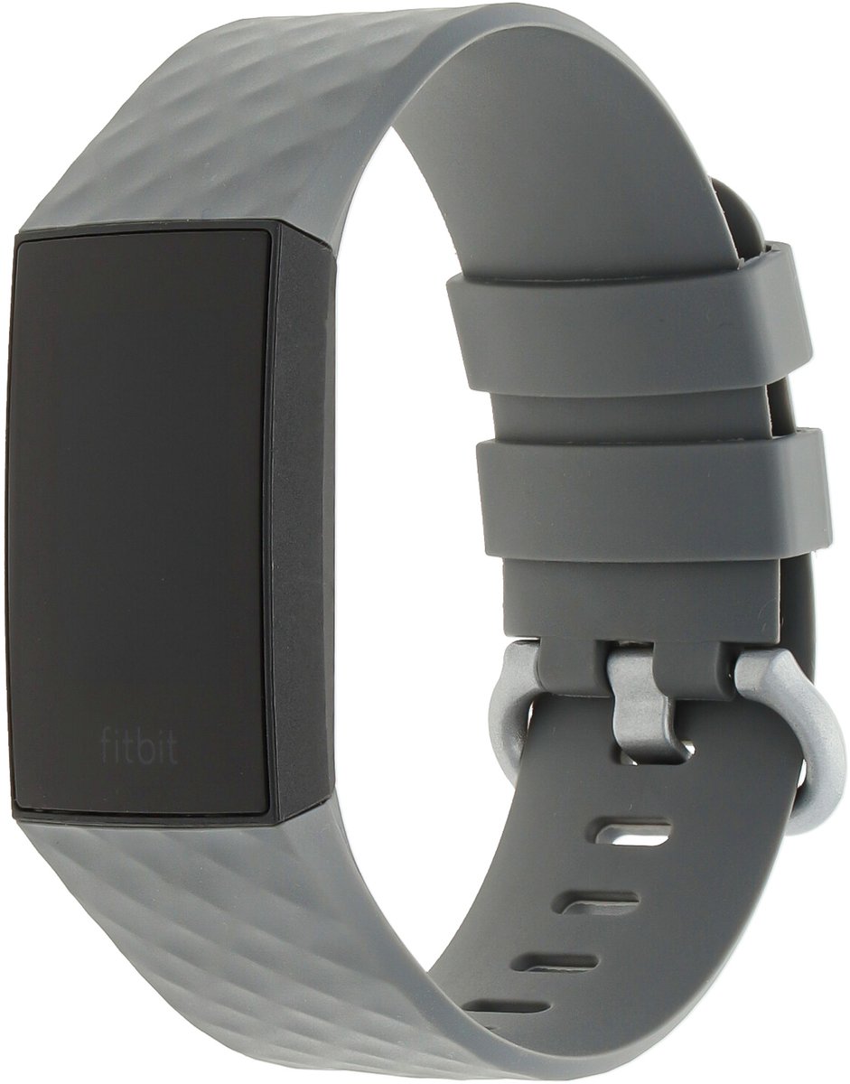 123watches sport wafel band - grijs - ML - Geschikt voor Fitbit Charge 3 & 4