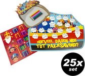 25x Sinterklaas Set met aftelkalender, stickers, kleurplaat, kleurpotloden en verlanglijstjes - uitdeelcadeautjes