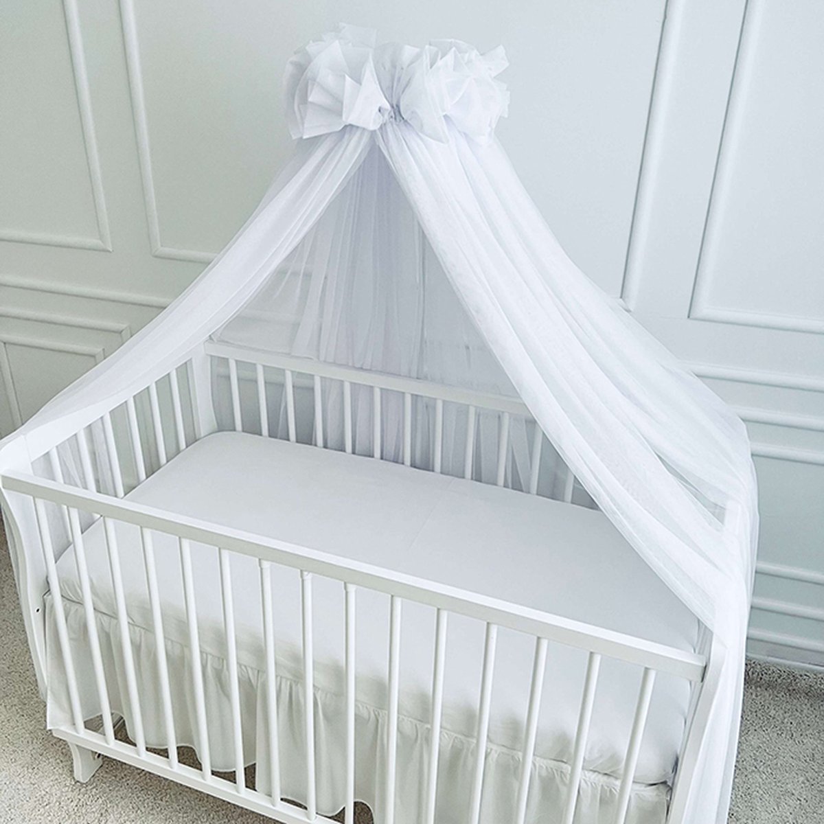 Babybam Hemeltje Voile Wit - Babysluier - Babyhemeltje voor Wiegje of Ledikant