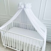 Babybam Sky Voile Wit - Voile bébé à volants - Auvent bébé pour berceau ou lit bébé