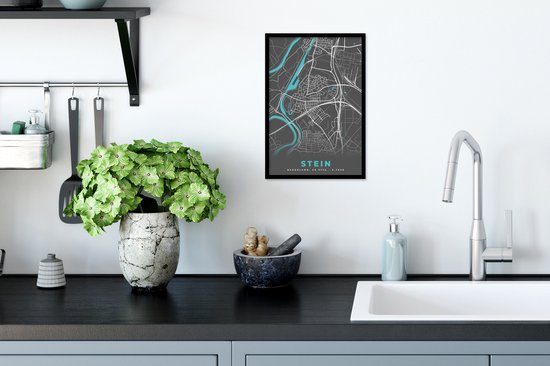 Fotolijst incl. Poster - Stein - Kaart - Plattegrond - Stadskaart - 20x30 cm - Posterlijst