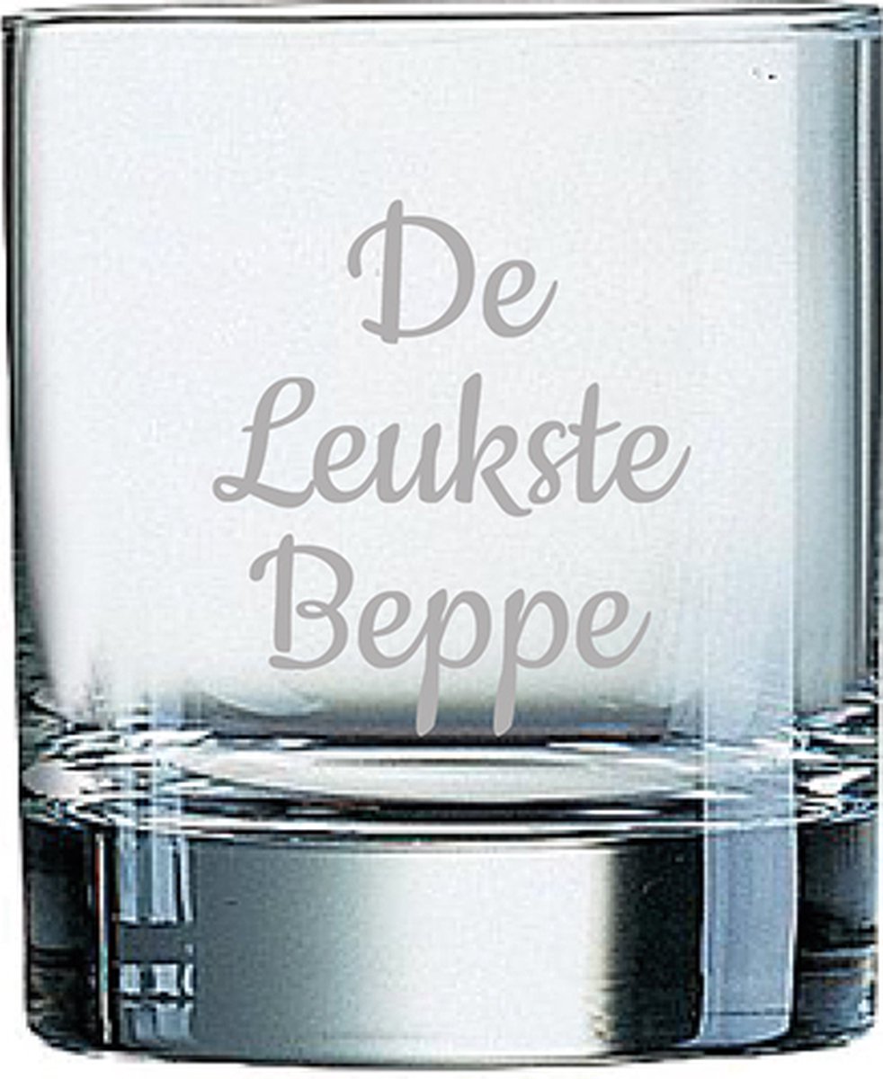 Gegraveerde Whiskeyglas 20cl De Leukste Beppe
