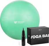 Rockerz Yoga bal inclusief pomp - Fitness bal - Zwangerschapsbal - 75 cm - 1250g - Stevig & duurzaam - Hoogste kwaliteit - Mintgroen