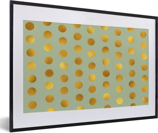 Motif Luxe de points dorés sur fond vert 60x40 cm