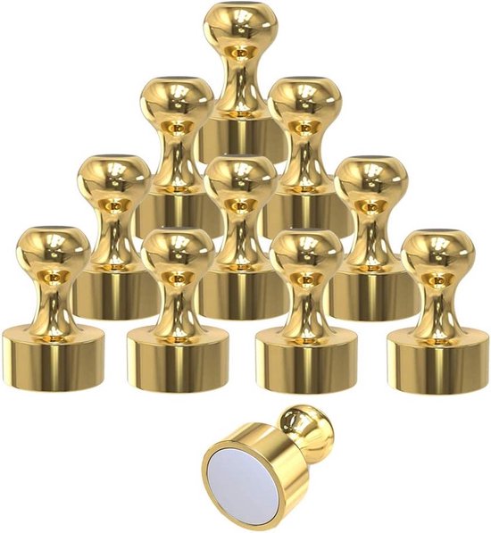 BOTC Super sterke magneten - 12 stuks-Inclusief Opbergdoosje met bewaardoosje - gouden - BOTC