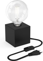 Bol.com Calex Tafellamp Vierkant - Industrieel - E27 Fitting - Zwart - Excl. lichtbron aanbieding