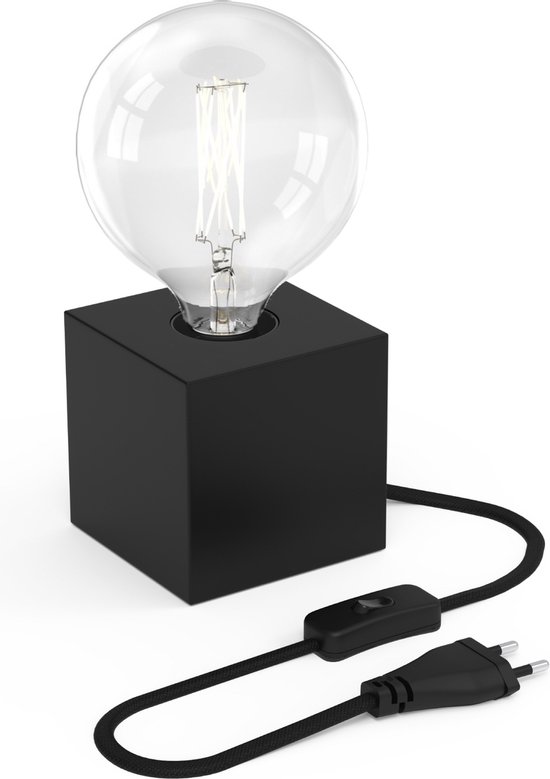 Calex Tafellamp Vierkant - E27 Fitting Zwart - lichtbron | bol.com