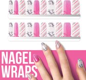 By Emily - Nagel wrap - Love in Pink | 20 stickers | Nail wrap | Nail art | Trendy | Design | Nagellakvrij | Eenvoudig | Nagel wrap | Nagel stickers | Folie | Zelfklevend | Sjablonen