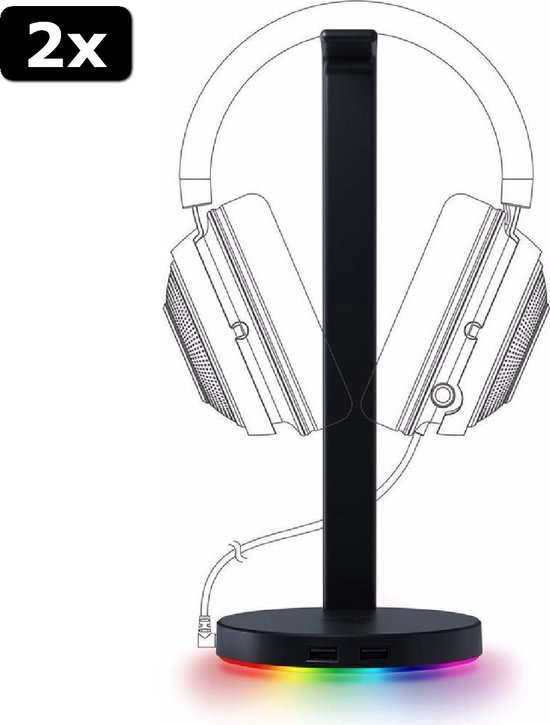 Razer Base Station V2 Chroma – Support Casque RGB + Hub USB 3.1 – Mercury