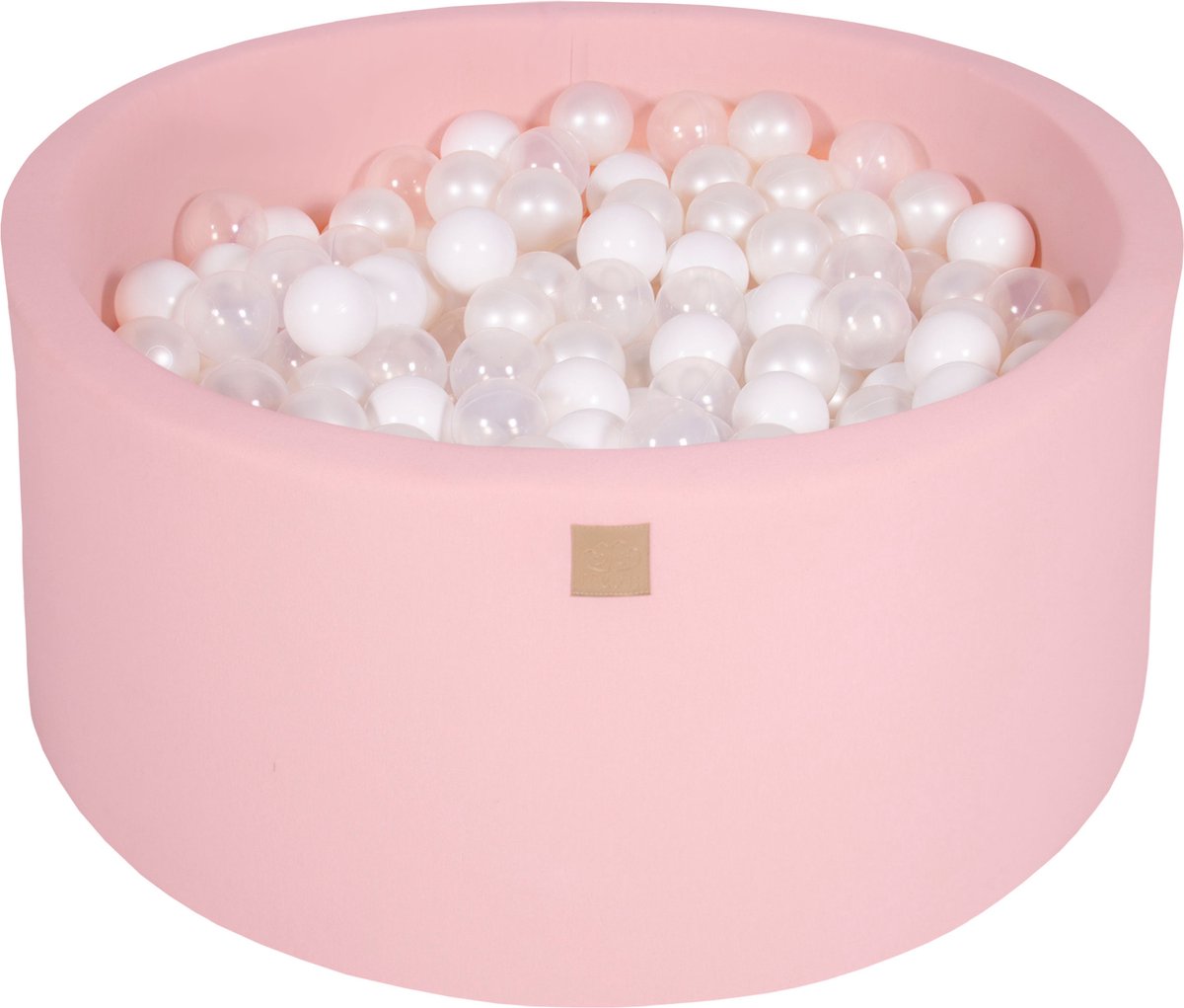 Ballenbak KATOEN Roze - 90x40 incl. 300 ballen - Wit, Transparant, Parel Wit