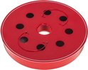 Rode ronde dop met zes gaten en metalen lussen, voor pijpreinigingsmachine.