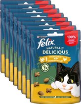 8x Felix Naturally Delicious Kip - Kattensnack - 50g