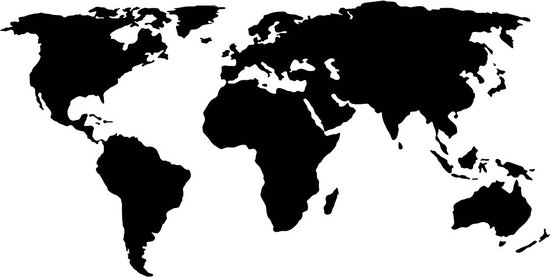 Muursticker Wereld kaart - Wold map - Decoratie Wall -art - Woonkamer - Slaapkamer