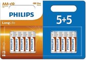 Philips Longlife AAA batterijen – 5+5 blisterverpakking