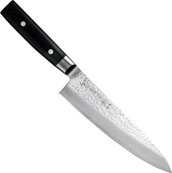 Yaxell Japonais - Série Zen - Couteau de Chef - Acier VG-10 - 61 HRC - Lame 20 cm - Acier Damas 37 Couches - Manche Toile-Micarta