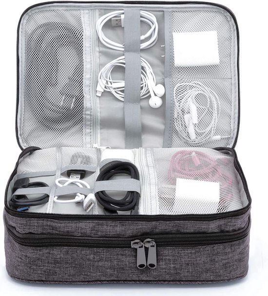 Ruyosn Kabel Organizer Tas, Kabel Tas Electronic Organizer, Kabeltas