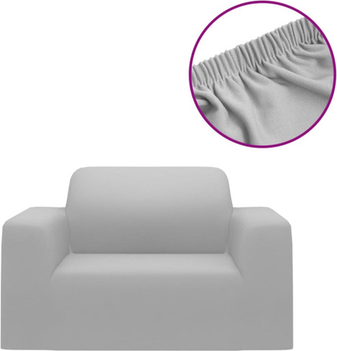 vidaXL Stretch - meubelhoes - voor - bank - grijs - polyester - jersey