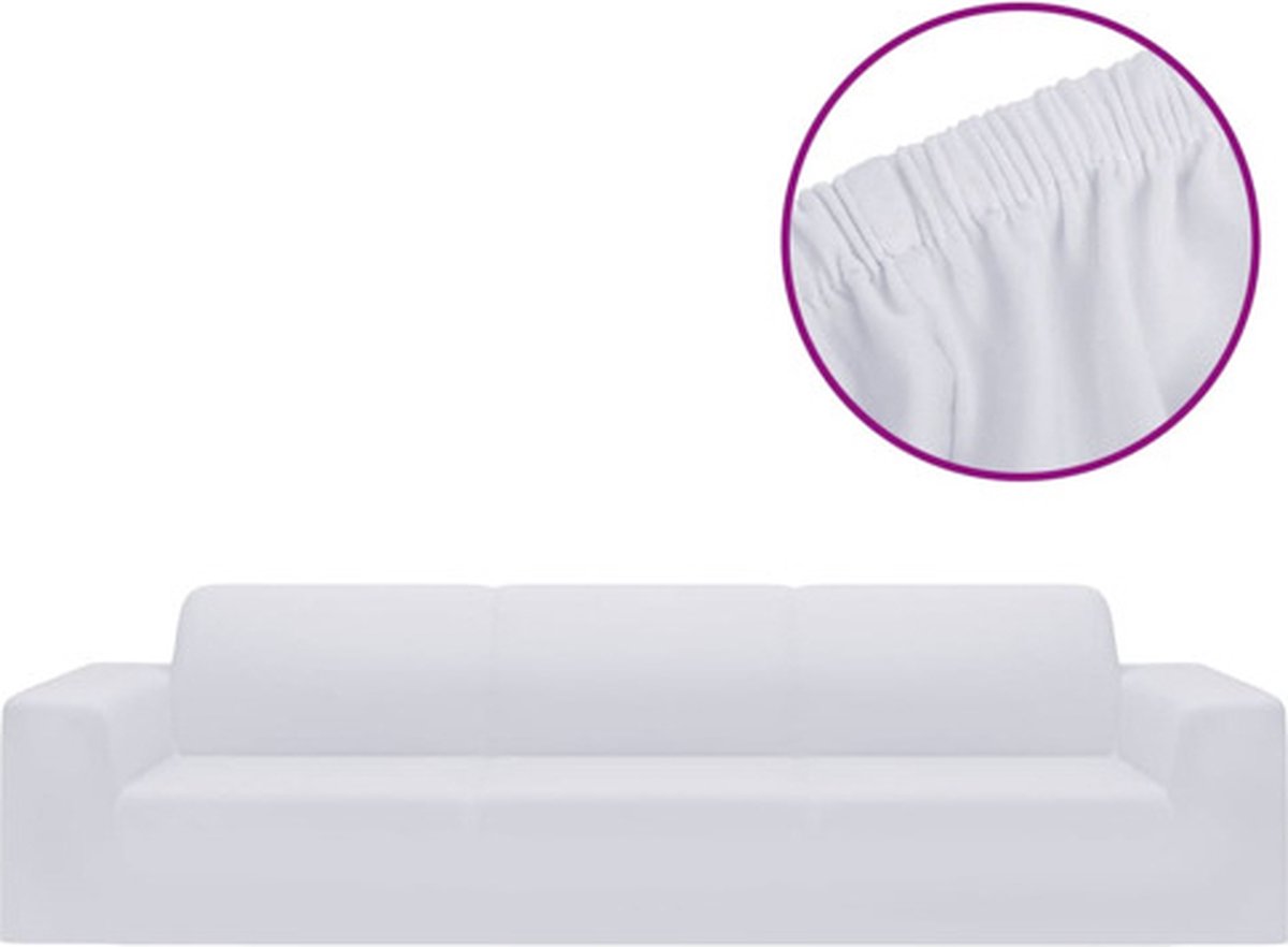 vidaXL Vierzitsbankhoes - stretch - polyester - jersey - wit